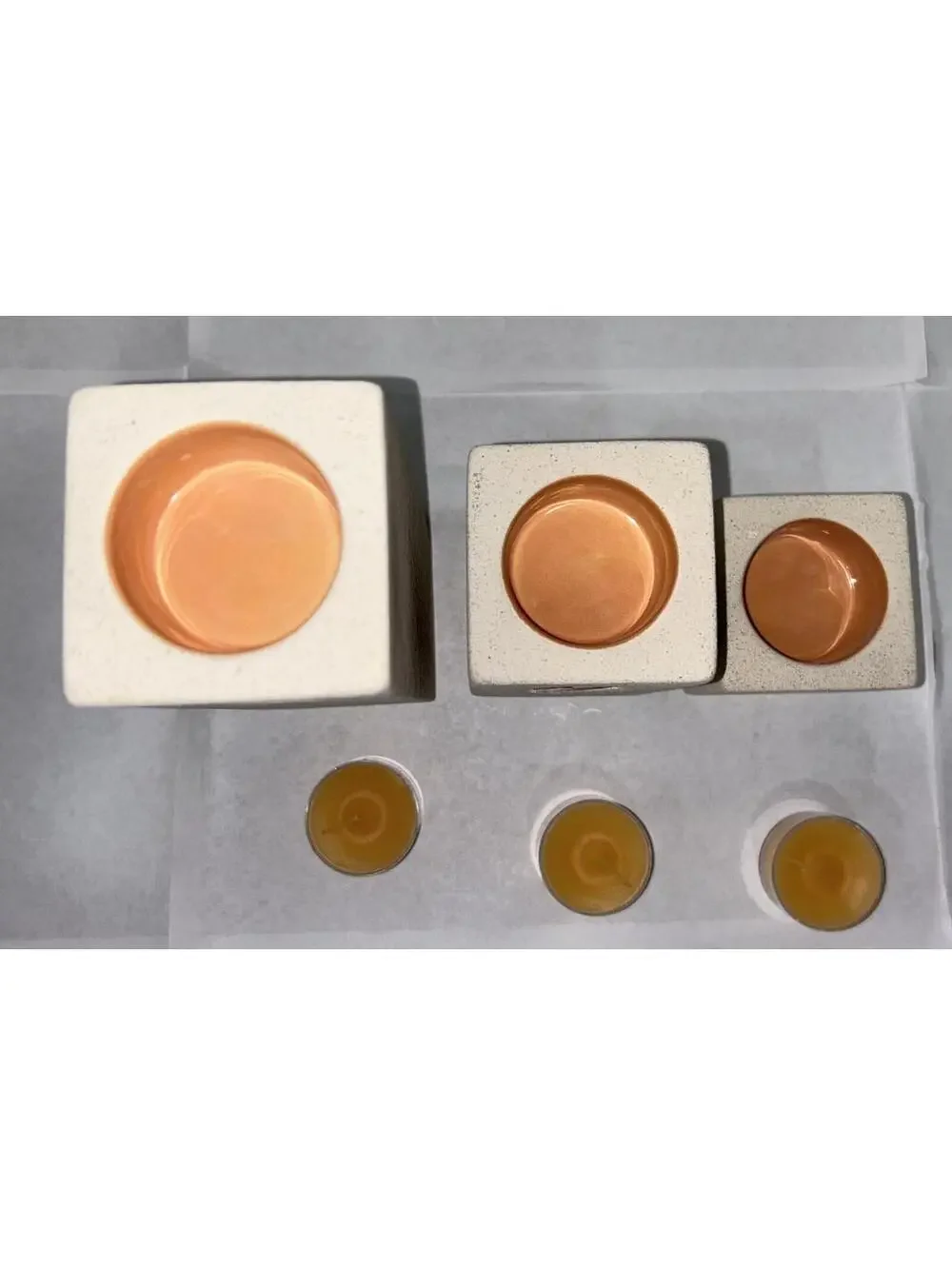 PartyLite Medallion Tealight Trio 3 P7201 – Embossed Copper Botanical Pillars - Picture 4 of 4